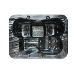 Outdoor Whirlpool BLACK MARBLE PURE - 210 x 160 cm für 3 Personen ^ Home Deluxe
