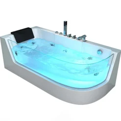 Home Deluxe Whirlpool Badewanne mit Lichttherapie CARICA - 170 x 80 cm Rechts Online