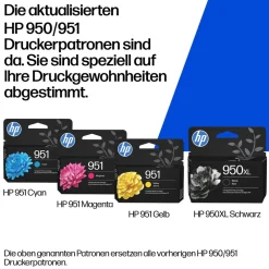 hp Originaltintenpatronen 950XL Schwarz/951 Cyan/Magenta/Gelb (4er-Packung) (C3WK1AE, Kompatibel mit Officejet Pro 8100 ePrinter Serie, Officejet Pro 8600 e-All-in-One Serie, Officejet Pro 251dw Drucker, Officejet Pro 276dw Multifunktionsdrucke Hot