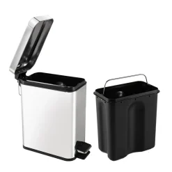 HTI-Living Abfalleimer 5 Liter Silber Modern Hot