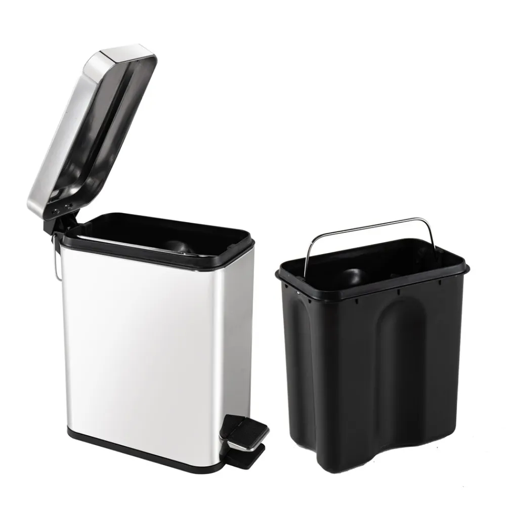 HTI-Living Abfalleimer 5 Liter Silber Modern Hot