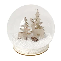 HTI-Living Beleuchtete Schneekugel mit Rehen New
