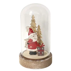 Beleuchtete Weihnachtsdekoration Weihnachtsmann mit Geschenk ^ HTI-Living Outlet