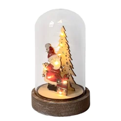 Beleuchtete Weihnachtsdekoration Weihnachtsmann mit Geschenk ^ HTI-Living Outlet
