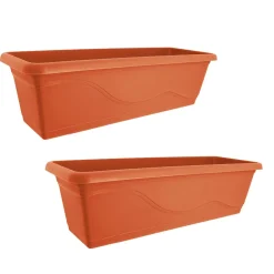 HTI-Living Blumenkasten mit Wasserspeicher 60cm 2er Set Terracotta Sale