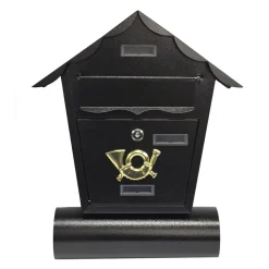 Briefkasten Amin Schwarz mit Zeitungsrolle ^ HTI-Living New