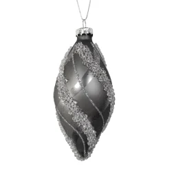 HTI-Living Christbaumschmuck Zapfen Silber mit Glitzersteinen Discount