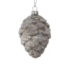 HTI-Living Christbaumschmuck in Zapfenform Weiß Glitzer