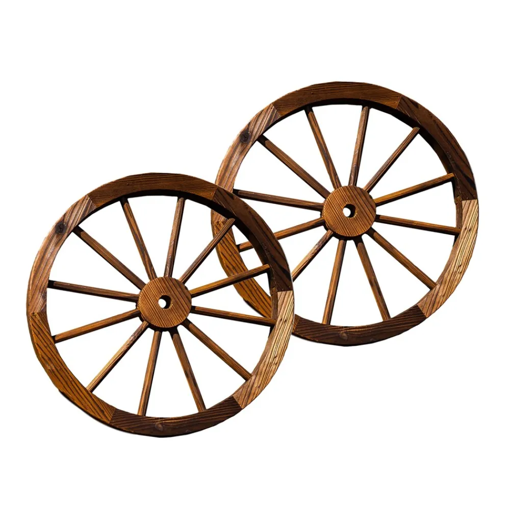 HTI-Living Holzrad 2er Set Rustikal Outlet