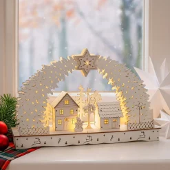 Leuchtbogen in modernem Weiß Weihnachtsdorf ^ HTI-Living Online