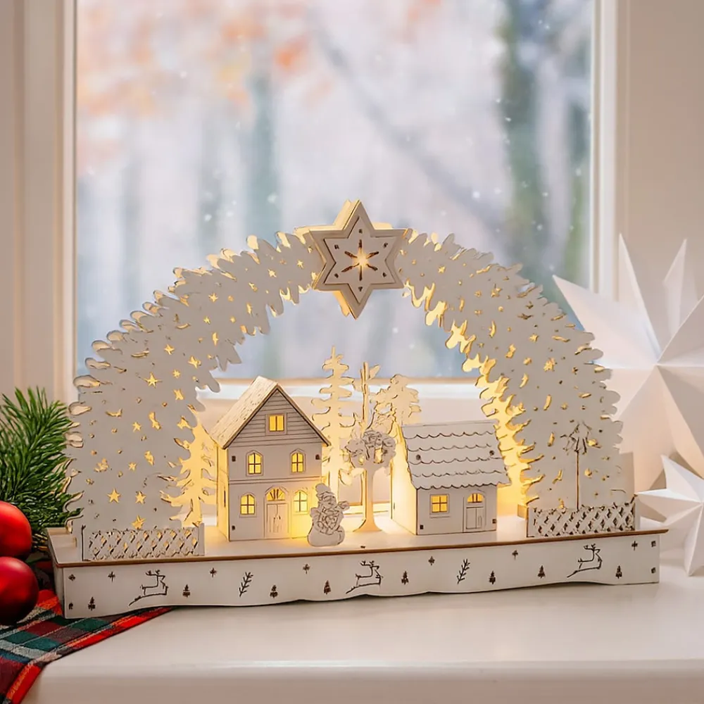 Leuchtbogen in modernem Weiß Weihnachtsdorf ^ HTI-Living Online