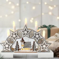 HTI-Living Leuchtbogen Sterne und Kirche Discount