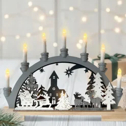 HTI-Living Leuchtbogen Weihnachtsschlitten Grau Discount