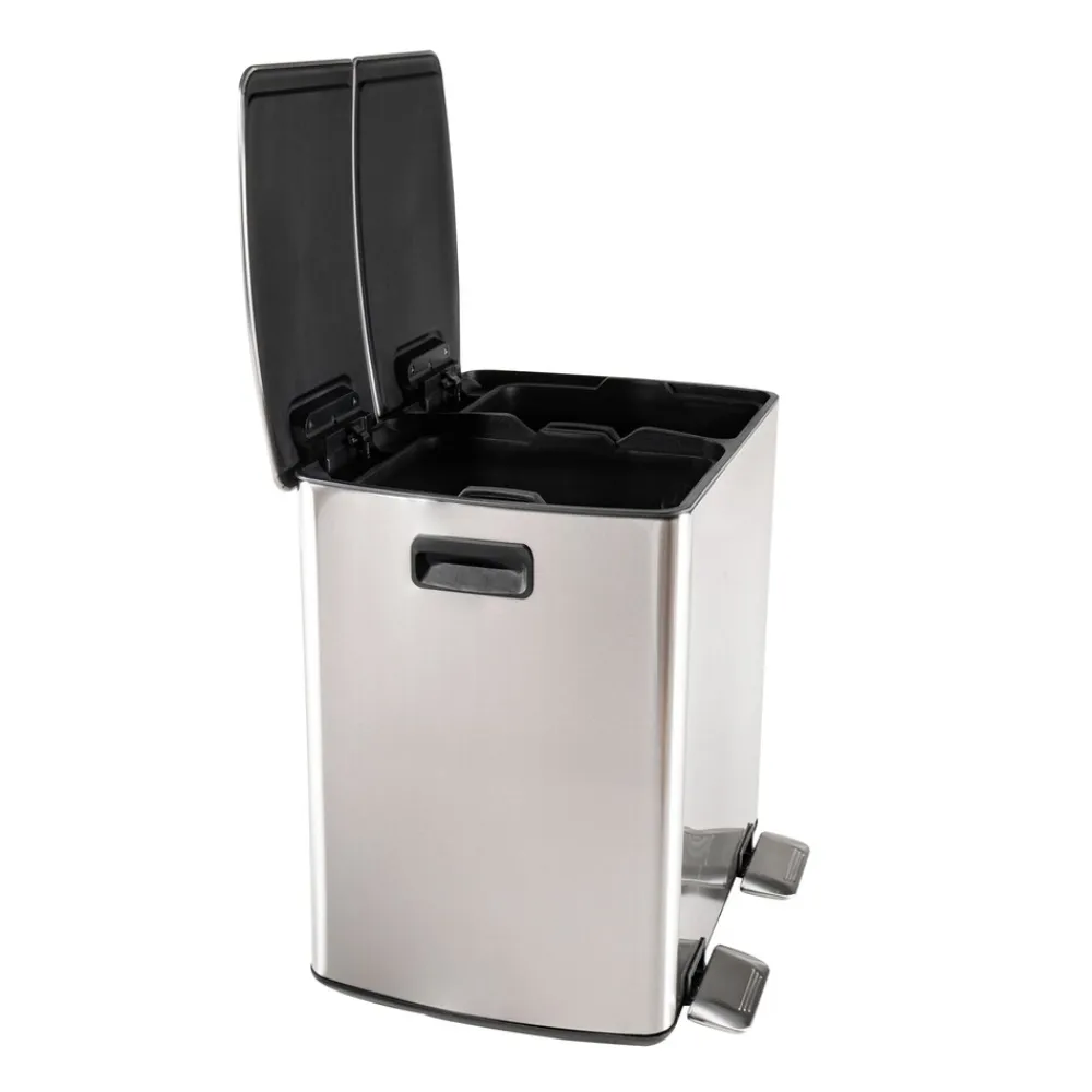 HTI-Living Mülleimer mit 2 Kammern Jannik 40 Liter Silber Outlet