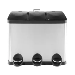 HTI-Living Mülltrenner 45 Liter Silber Schwarz