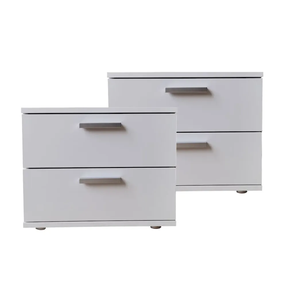 Nachtschrank 2er Set Weiß Nina ^ HTI-Living Online