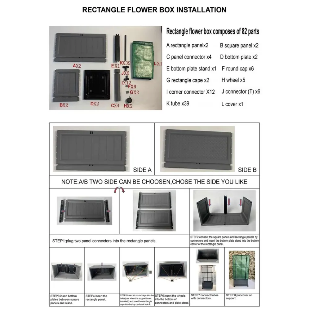 Pflanzkübel mit Rankgitter und Folienabdeckung Nessa 60x30 cm ^ HTI-Living Sale