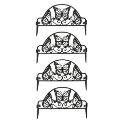HTI-Living Zierzaun Nessa Schmetterling 4-teilig Braun Online