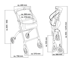 Ridder Indoor-Rollator / Wohnraumrollator Pit weiß Best