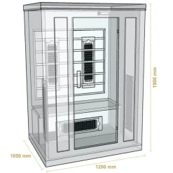 Artsauna Infrarotkabine Nyborg S120K – Infrarotsauna 2 Personen –LED-Farblicht, 5 Keramik- 1 Flächenstrahler Sale