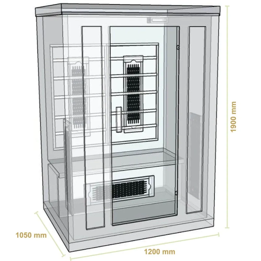 Artsauna Infrarotkabine Nyborg S120K – Infrarotsauna 2 Personen –LED-Farblicht, 5 Keramik- 1 Flächenstrahler Sale