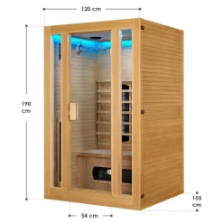 Artsauna Infrarotkabine Nyborg S120K – Infrarotsauna 2 Personen –LED-Farblicht, 5 Keramik- 1 Flächenstrahler Sale