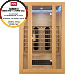 Artsauna Infrarotkabine Nyborg S120K – Infrarotsauna 2 Personen –LED-Farblicht, 5 Keramik- 1 Flächenstrahler Sale