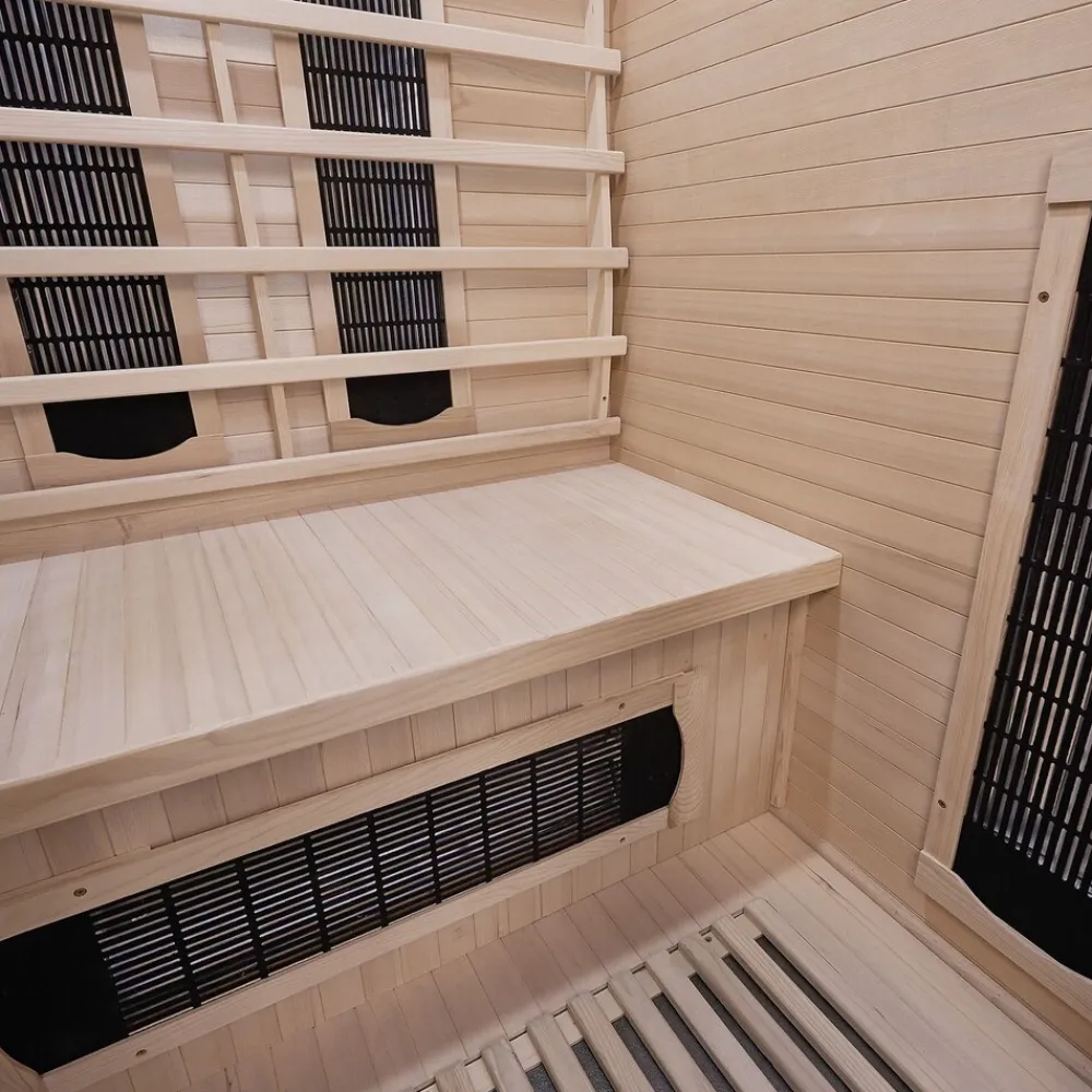 Artsauna Infrarotkabine Nyborg S120K – Infrarotsauna 2 Personen –LED-Farblicht, 5 Keramik- 1 Flächenstrahler Sale
