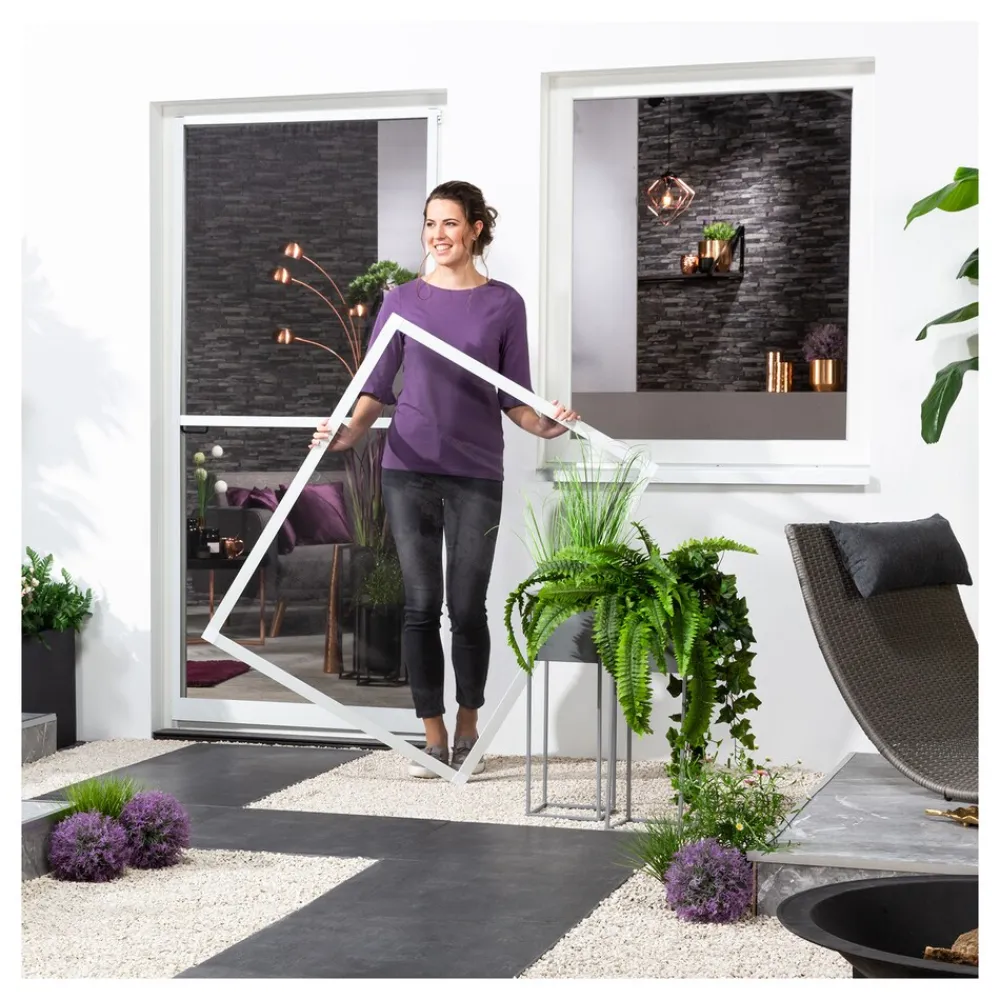 Insektenschutz-Fensterbausatz flächenbündig "COMPACT" 100x120 cm in Weiß ^ hecht international Clearance