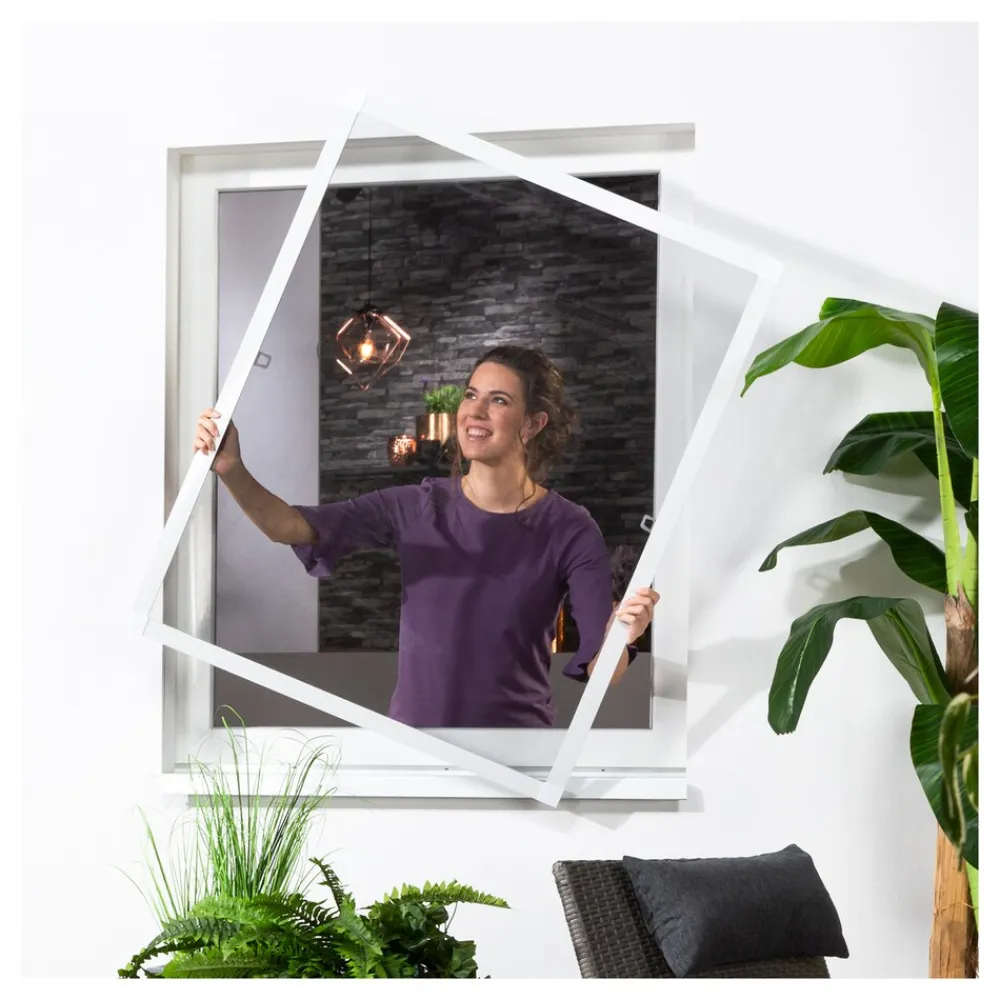 Insektenschutz-Fensterbausatz flächenbündig "COMPACT" 100x120 cm in Weiß ^ hecht international Clearance