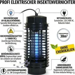 Hartig + Helling Insektenvernichter Mücken Fliegen Elektrische UV Licht Blaulicht Insektenfalle Best