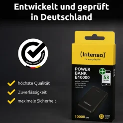 B10000 Powerbank, Schwarz (10000 mAh, USB-A, USB-C) ^ Intenso Hot