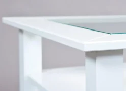 Couchtisch Provence mit 2 Schubladen aus Kiefer Massivholz - Weiss ^ Inter Link Outlet
