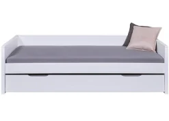 Kinderbett Dream the Future 90x200 cm in Kiefer Massivholz inkl. Lattenrost - Weiss ^ Inter Link New