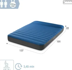 Intex 64012 - Luftbett - Full Dura-Beam Truaire inkl. USB-Luftpumpe (blau, 137x191x22cm) Luftmatratze Campingbett Outlet