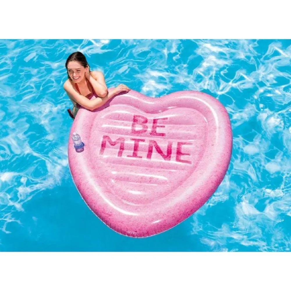 Luftmatratze Candy Heart Island Herzform 145x142cm Aufblasbar Pool ^ Intex Outlet