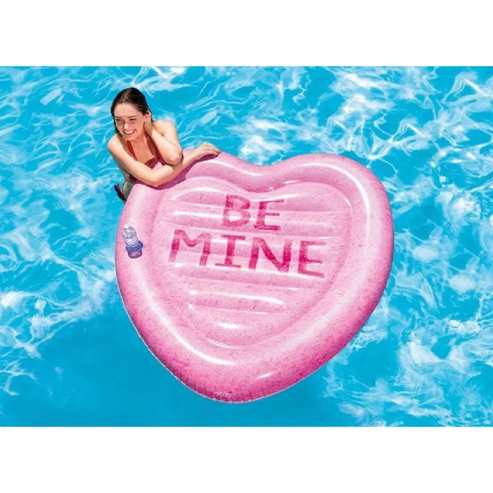 Luftmatratze Candy Heart Island Herzform 145x142cm Aufblasbar Pool ^ Intex Outlet