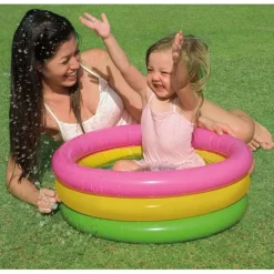 57107NP - Planschbecken - Sunset Glow Babypool (61x22cm) aufblasbar Kinderplanschbecken 3-Ring ^ Intex Discount