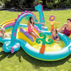 Intex 57135NP - Playcenter - Dinoland mit Sprüher und Rutsche (333x229x112cm) Clearance