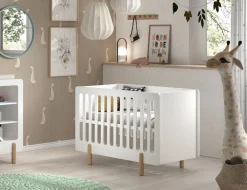 JAXX SMILE Babybett LF 60 x 120 cm, m. verst. Lattenrost, Ausf. MDF weiß lackiert