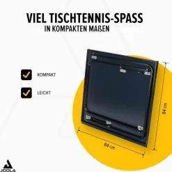 Indoor Tischtennisplatte MIDSIZE, klappbarer Tischtennistisch, klein inkl. Tischtennisnetz, dark-grey, 168 x 84 x 76 cm ^ Joola