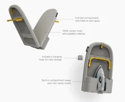 Pocket Max Tischbügelbrett, 110cm Bügelfläche, Faltbares Mini-Bügelbrett mit Aufhängehaken ^ Joseph Joseph Online