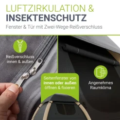 Juskys ® Capingzet EasyFow - Dunkegrau/Khaki, aufbasbares Zet it uftpupe und Zubehör, ink. ED-ape
