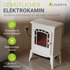 Elektrokamin 2000 W – , mit Flammeneffekt & 2 Heizstufen für Zuhause, inkl. Thermostat ^ Juskys Clearance