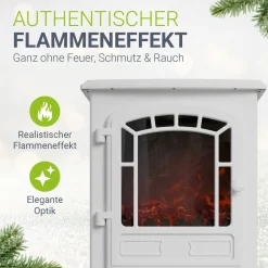 Elektrokamin 2000 W – , mit Flammeneffekt & 2 Heizstufen für Zuhause, inkl. Thermostat ^ Juskys Clearance