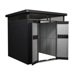 Juskys Gerätehaus Luzern - Metall Geräteschuppen - wetterfest & abschließbar - Anthrazit New