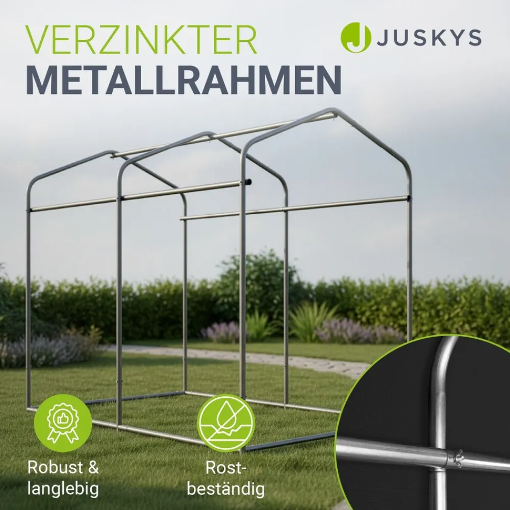 ® Gerätezelt - 3,6 ³ Outdoor Untertand it Fenter & Tür, 180x120x165 c, waerfete Plane & etallrahenkontruktion, chutz i Außenbereich ^ Juskys Hot