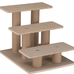 Haustiertreppe Timmy 36 cm, 3 Stufen Plüsch waschbar– Hundetreppe für Bett, Sofa, Auto ^ Juskys Hot