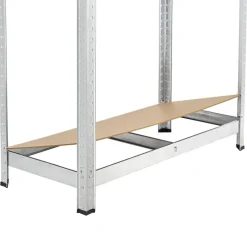 Juskys Lageregal Corner Basic 180 x 70 x 40-70 cm | 875 kg | 5 Böden | Schwerlastregal Metall Silber Best