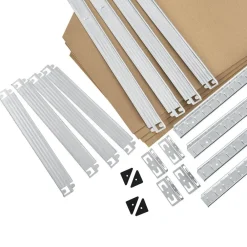 Juskys Lageregal Corner Easy 160 x 75 x 40-75 cm | 320 kg | 4 Böden | Schwerlastregal Metall Silber Clearance